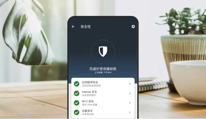 顯示 Norton Mobile Security 應用程式的手機